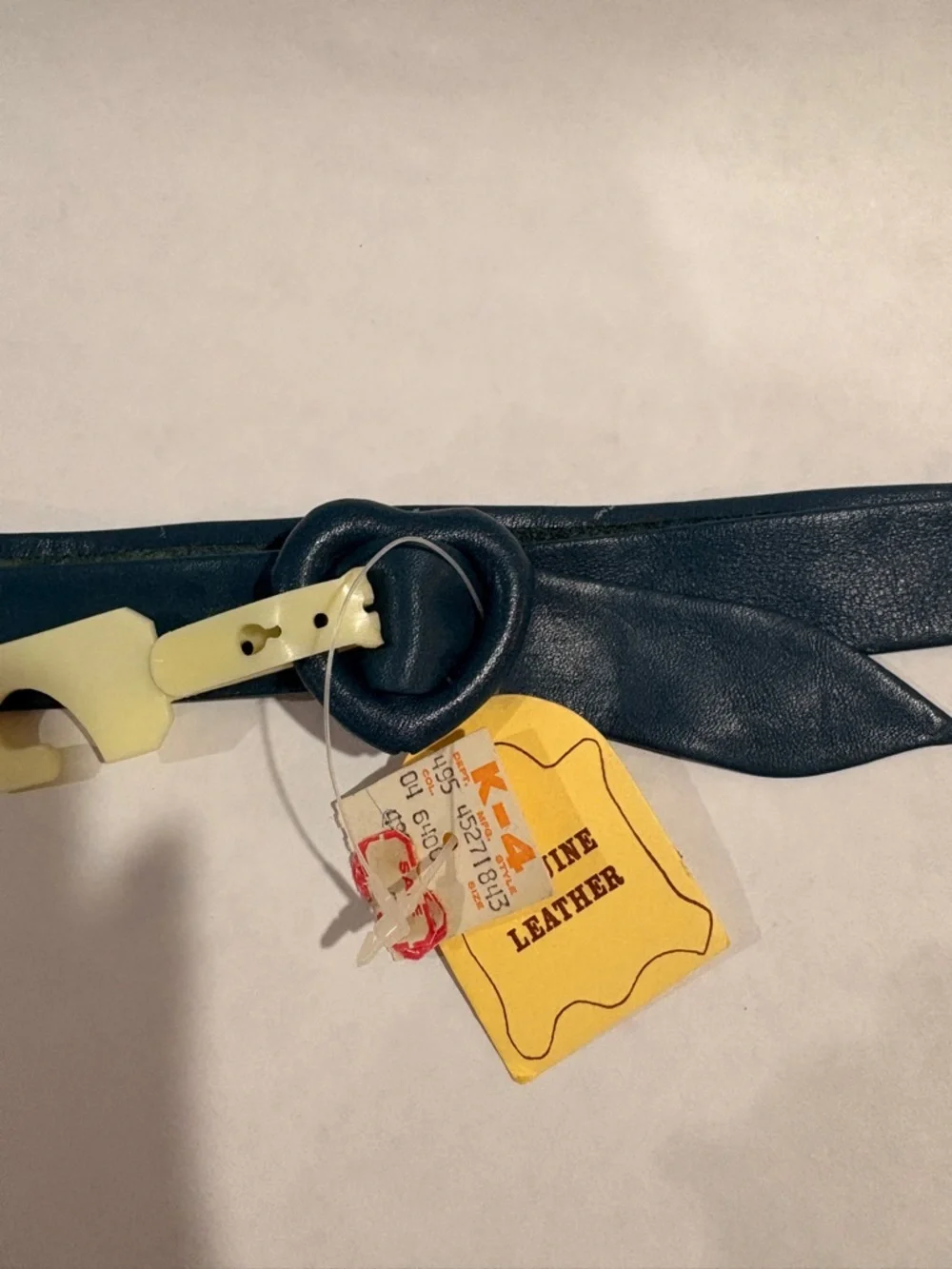 Authentic new 1984 Soft Leather Belt with Heart Buckle Suede Backing NWT